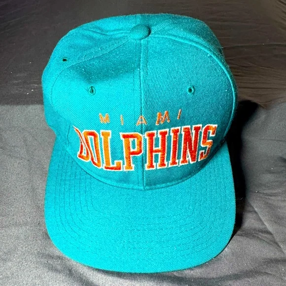 Rare Vintage 90s Miami Dolphins Starter Arch 100% Wool Snapback Hat - Picture 12 of 12